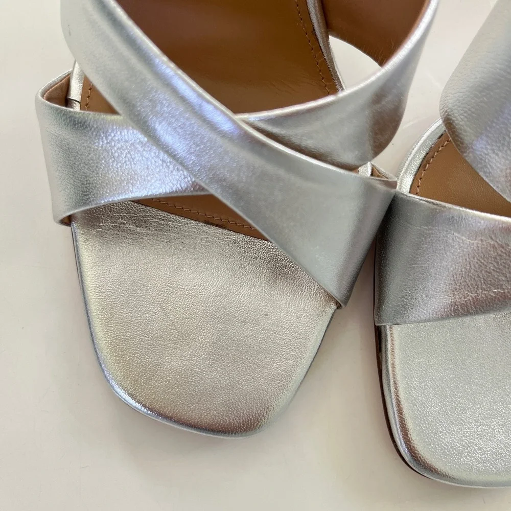Aquazzura 10th Anniversary Yes Darling 95 Mule in Silver - Picture 5 of 13